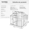 Serre en aluminium avec fondation, 185x250x195cm - blanc Voir les images du produit 6