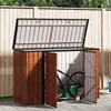 vidaXL Gartenlagerbox Braun 214 x 82 x 132 cm Stahl Produktbild-Vorschau 4