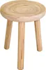 A small, three-legged wooden stool with a round, textured top. Anteprima dell’immagine prodotto