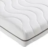 A close-up view of a white mattress with a wave-like quilted pattern and a gray trim along the edge. Produktbild-Vorschau