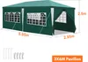 A diagram of a green pavilion tent with dimensions indicated. Produktbild-Vorschau