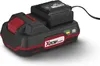 A cordless drill battery and charger are shown on a white background. Produktbild-Vorschau
