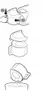 Diagrams showing how to assemble or disassemble a part of a vacuum cleaner. Náhled obrázku produktu