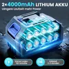 Akku Kettensäge 8+6 Zoll mit Kettenschmiersystem 2x Akku Produktbild-Vorschau 3