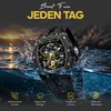 Automatikuhr Armbanduhr Herren Uhr Edelstahl Silikon Produktbild-Vorschau 6