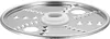A close-up, studio shot of a metal disc with holes and a white plastic hub in the center, likely a food processor attachment. Podgląd zdjęcia produktu