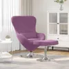 vidaXL Tabouret œuf avec repose-pieds en velours violet Voir les images du produit 2