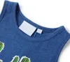 vidaXL Canotta per bambini blu scuro melange 140 Anteprima dell’immagine prodotto 2