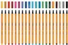 A collection of colored fineliner pens arranged in rows. Produktbild-Vorschau