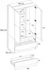 A technical drawing of a wardrobe with dimensions indicated. Produktbild-Vorschau