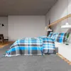 vidaXL Bettwäsche-Set Blau und Grau 240x220 cm Baumwolle Produktbild-Vorschau 4