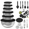 6er Edelstahl Rührschüssel Set mit Deckeln, 16-30 cm, Produktbild-Vorschau 1