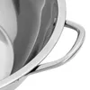 A close-up view of a stainless steel pot handle. Podgląd zdjęcia produktu