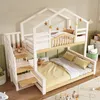 Flieks Etagenbett 90x200cm/140x200cm mit Regal, Kinderbett Produktbild-Vorschau 3