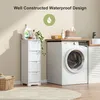 A laundry room scene with a white cabinet and washing machine. Produktbild-Vorschau