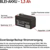 Wartungsfreier Blei-Akku 12 V/1,3 Ah, faston 4,7 mm Voir les images du produit