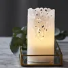 LED Stumpenkerze 'Clary' - Echtwachs - Spitzenmuster - warmweiße Flamme - H: 15cm - Timer - weiß Produktbild-Vorschau