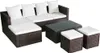 vidaXL 4-tlg. Garten-Lounge-Set mit Auflagen Poly Rattan Produktbild-Vorschau 1
