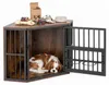 COSTWAY 2-in-1 hondenkooi, hoekige hondenbox met Productafbeelding-voorbeeld 1