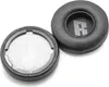 Two black ear pads for headphones are shown on a white background. One ear pad is shown from the side, and the other is shown from the top. Anteprima dell’immagine prodotto