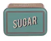 A rectangular metal tin with the word "SUGAR" printed on it. Produktbild-Vorschau