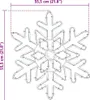 A diagram showing the dimensions of a snowflake-shaped decoration. Produktbild-Vorschau