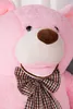Close-up of a pink teddy bear's face and bow. Podgląd zdjęcia produktu