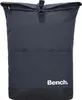 A dark blue roll-top rucksack is shown against a white background. Produktbild-Vorschau