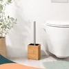 Relaxdays WC Bürste mit Halter, Bambus, Edelstahlgriff, 2 Produktbild-Vorschau 2