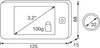 Technical drawing with dimensions of a digital door viewer. Produktbild-Vorschau