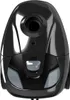 A close-up, top-down view of a black canister vacuum cleaner. Podgląd zdjęcia produktu