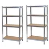 Two identical metal shelving units with wooden shelves are shown against a white background. Náhled obrázku produktu