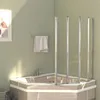 vidaXL Duschabtrennung 120x140 cm Hartglas Transparent Produktbild-Vorschau 2