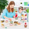 Atoylink Holz Tee Set Kinder Teeservice mit Dessert Kuchen Produktbild-Vorschau 3