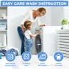 A mother and daughter are in a laundry room, with the daughter interacting with a washing machine. There are laundry items and shelves with cleaning supplies visible. Produktbild-Vorschau