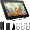 A digital drawing tablet and its accessories are displayed against a black background. Podgląd zdjęcia produktu