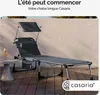 Chaise longue en aluminium gris Bari XXL 210cm pare-soleil Voir les images du produit 2