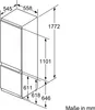 Siemens iQ500, KI87SADD0 Einbau-Kühl-Gefrier-Kombination mit Gefrierbereich unten, 177.2 x 55.8 cm, Flachscharnier mit Softeinzug Maße Schrägansicht Produktbild-Vorschau