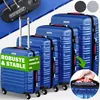 MONZANA® Set de 4 valises rigides Bleu S/M/L/XL 4 roues Voir les images du produit 1