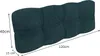 A dark green tufted cushion with dimensions indicated by measurement lines and text. Voir les images du produit