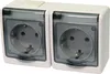 2-Fach Aufputzsteckdose Rauchglas IP44 16A/250V Schuko Produktbild-Vorschau 1