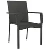 vidaXL Gartenstühle mit Kissen 2 Stk. Poly Rattan Schwarz Produktbild-Vorschau 4
