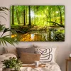 MuchoWow® - Leinwandbilder - Wald - Landschaft - Wasser - Produktbild-Vorschau 2