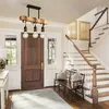 A hallway with a wooden door, staircase, and a pendant light. Náhľad obrázku produktu