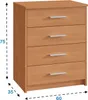 MATKAM Schubladen-Kommode Bodo 4S in moderner Optik, B60 x Produktbild-Vorschau 4