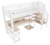 Hochbett 90 x 200 cm mit Schreibtisch, Stauraumtreppe, Produktbild-Vorschau 10