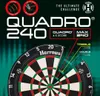 A dartboard with promotional text and graphics for a Harrows Quadro 240 dartboard. Podgląd zdjęcia produktu