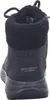 The back view of a black Skechers boot with a fuzzy lining. Voir les images du produit