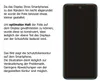 A smartphone screen protector is shown with explanatory text. The protector is slightly smaller than the screen to accommodate rounded edges. Podgląd zdjęcia produktu