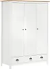 vidaXL Šatníková skriňa s 3 dverami Hill White 127x50x170 Náhľad obrázku produktu 5